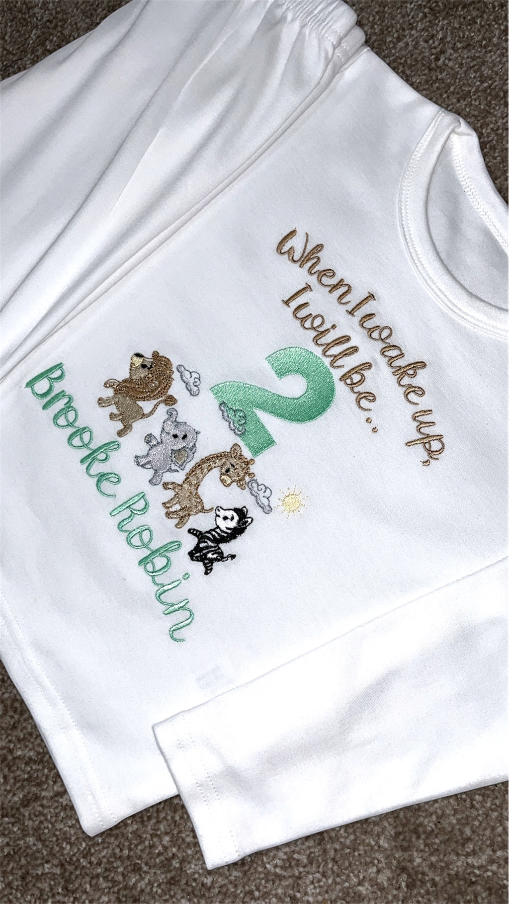 When I Wake Up I Will Be 2 Safari Birthday pyjama Set
