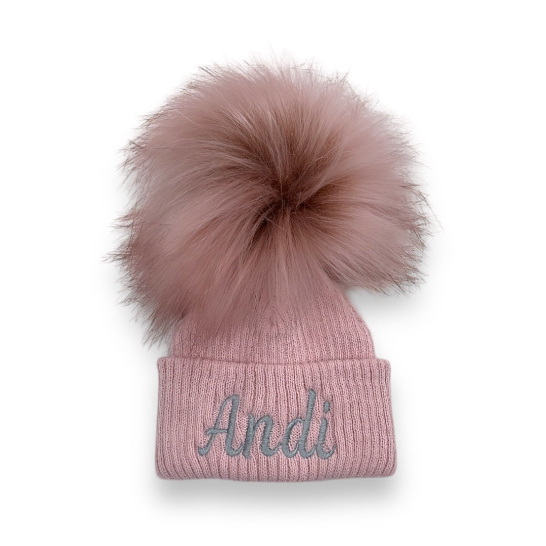 Ribbed Pom Hat