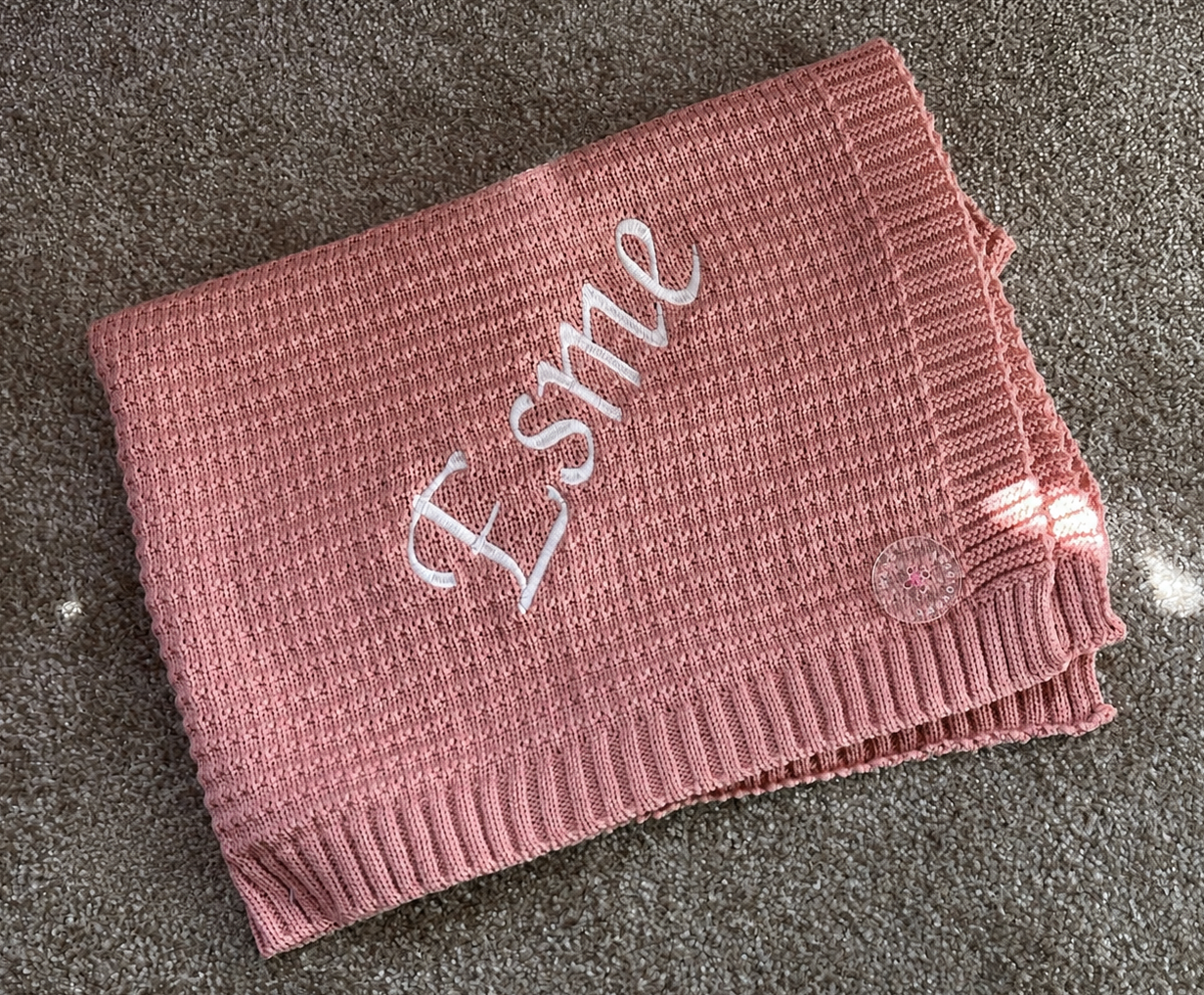 Cosy Waffle Knit Baby Blanket