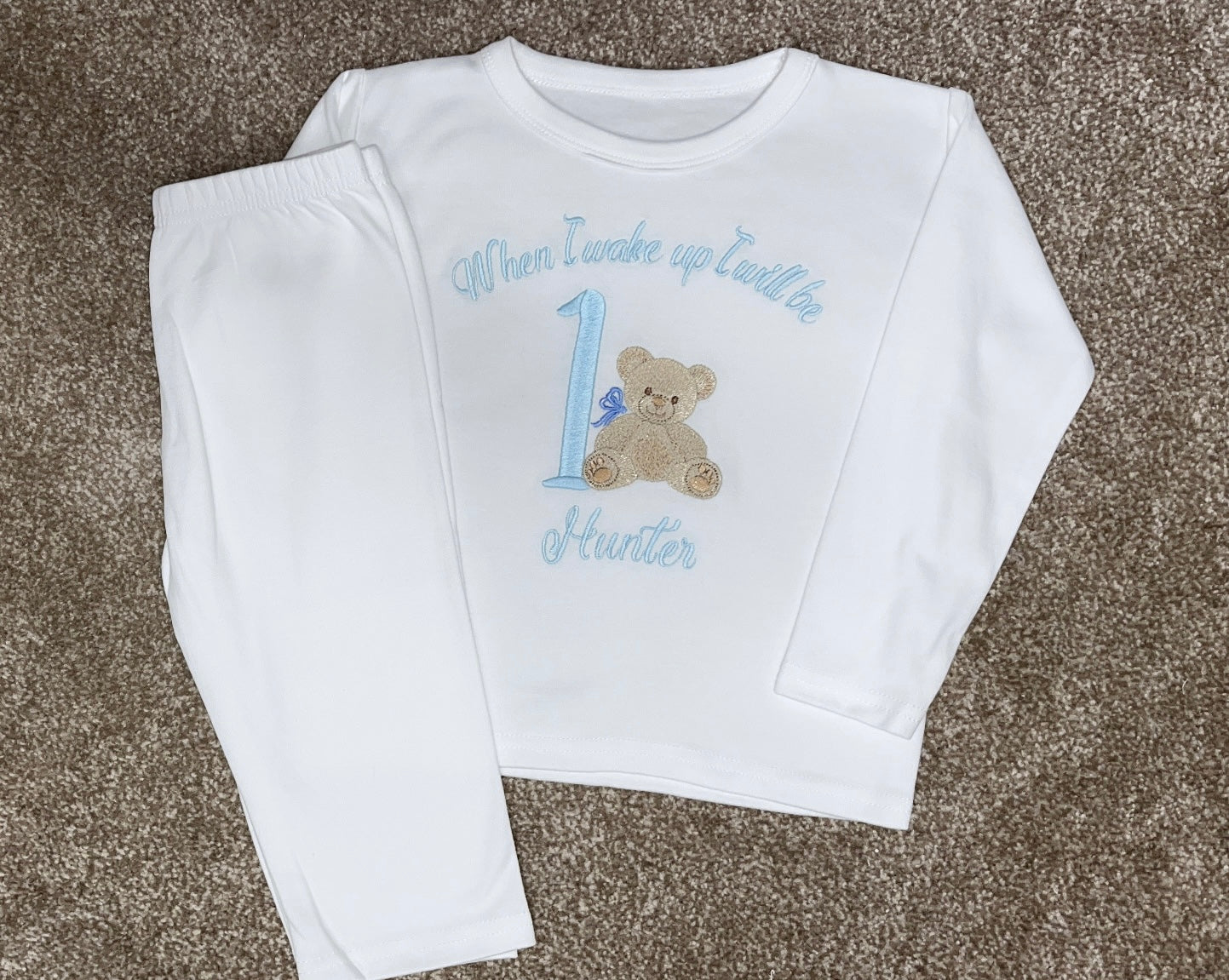 When I Wake Up I Will Be 1 Bear Birthday pyjama Set 🧸
