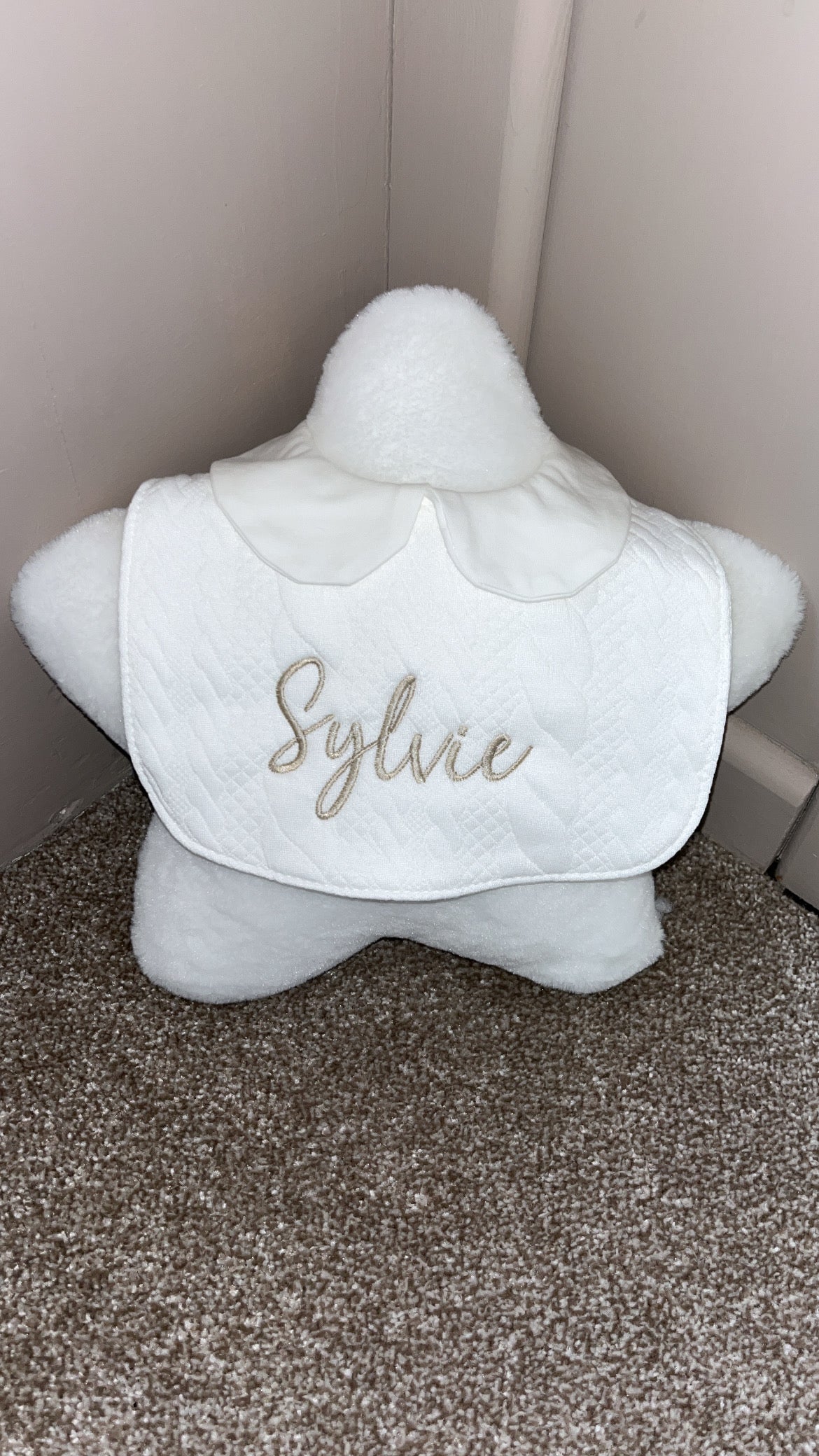 Quilted Baby Bib with Collar