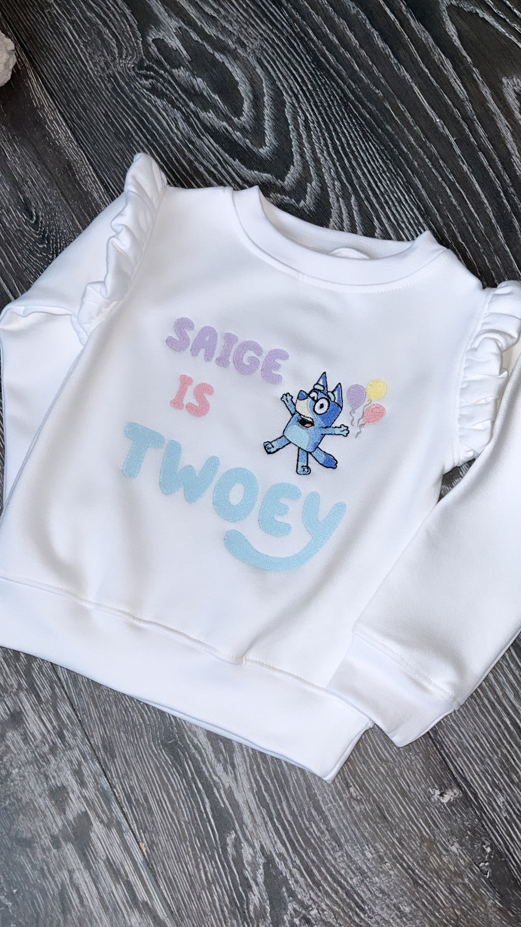 Bluey Birthday Frilly Sweatshirt