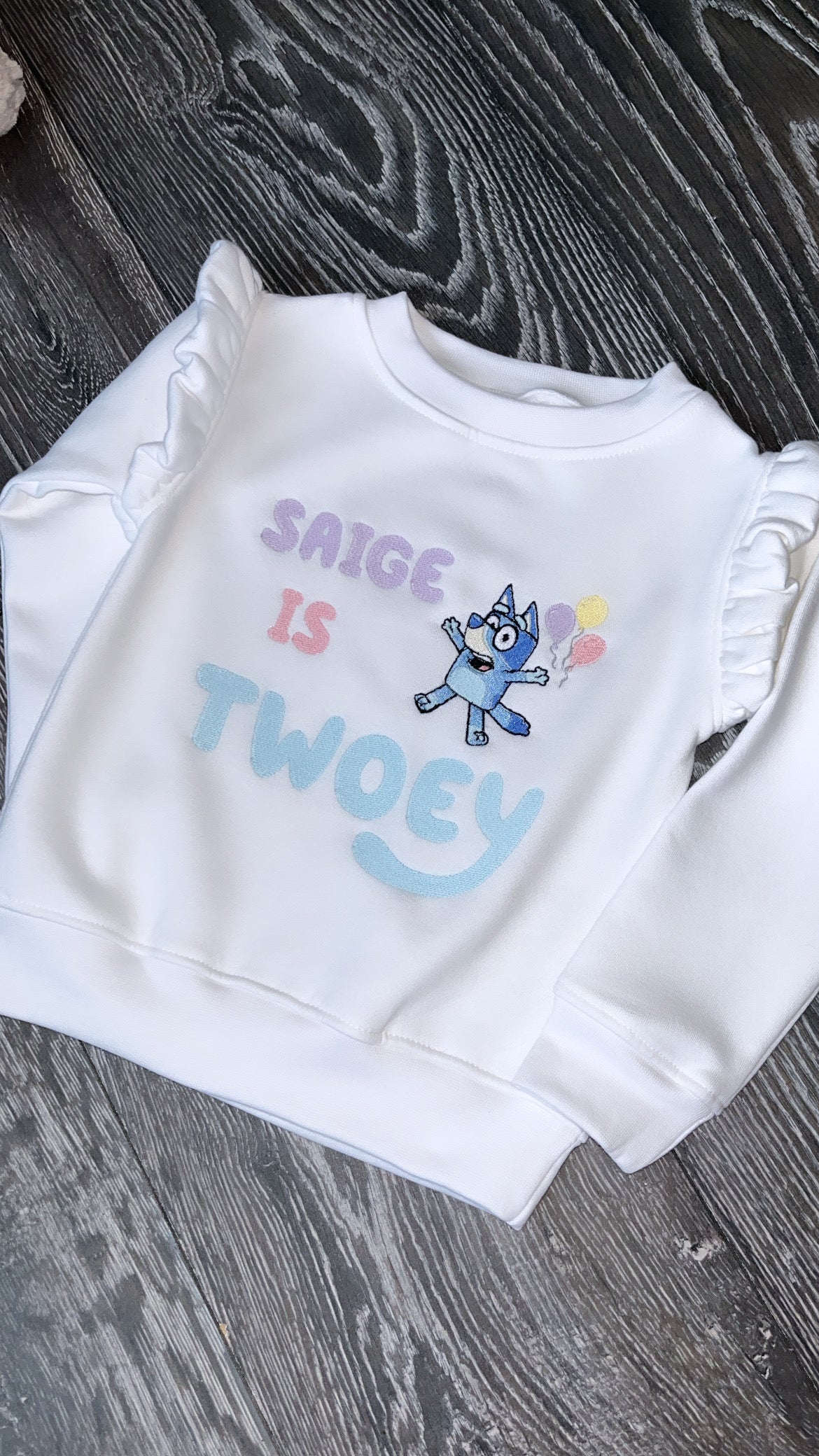 Bluey Birthday Frilly Sweatshirt