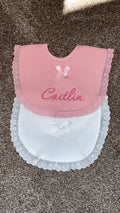 Scalloped Trim Bib with Bow