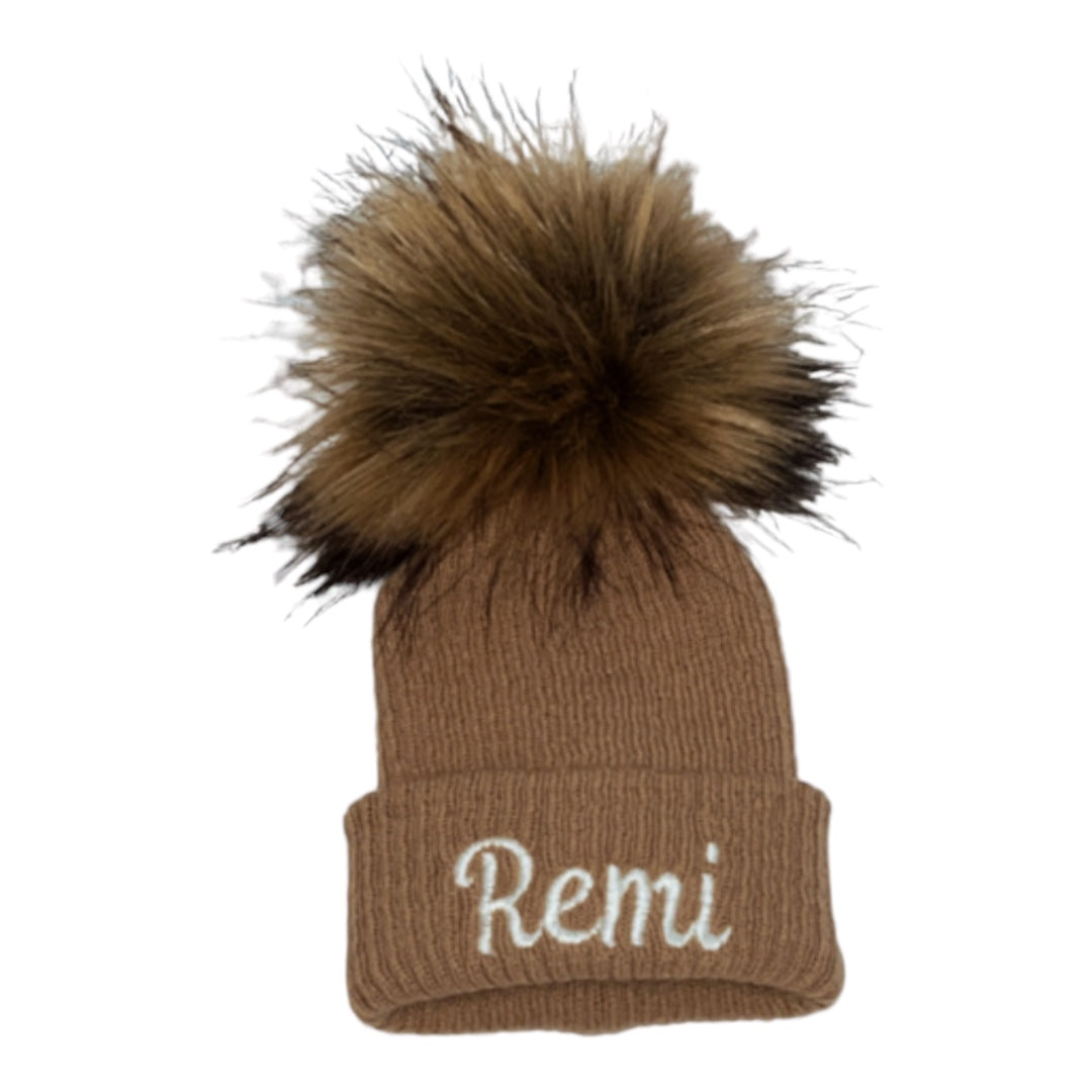 Ribbed Pom Hat