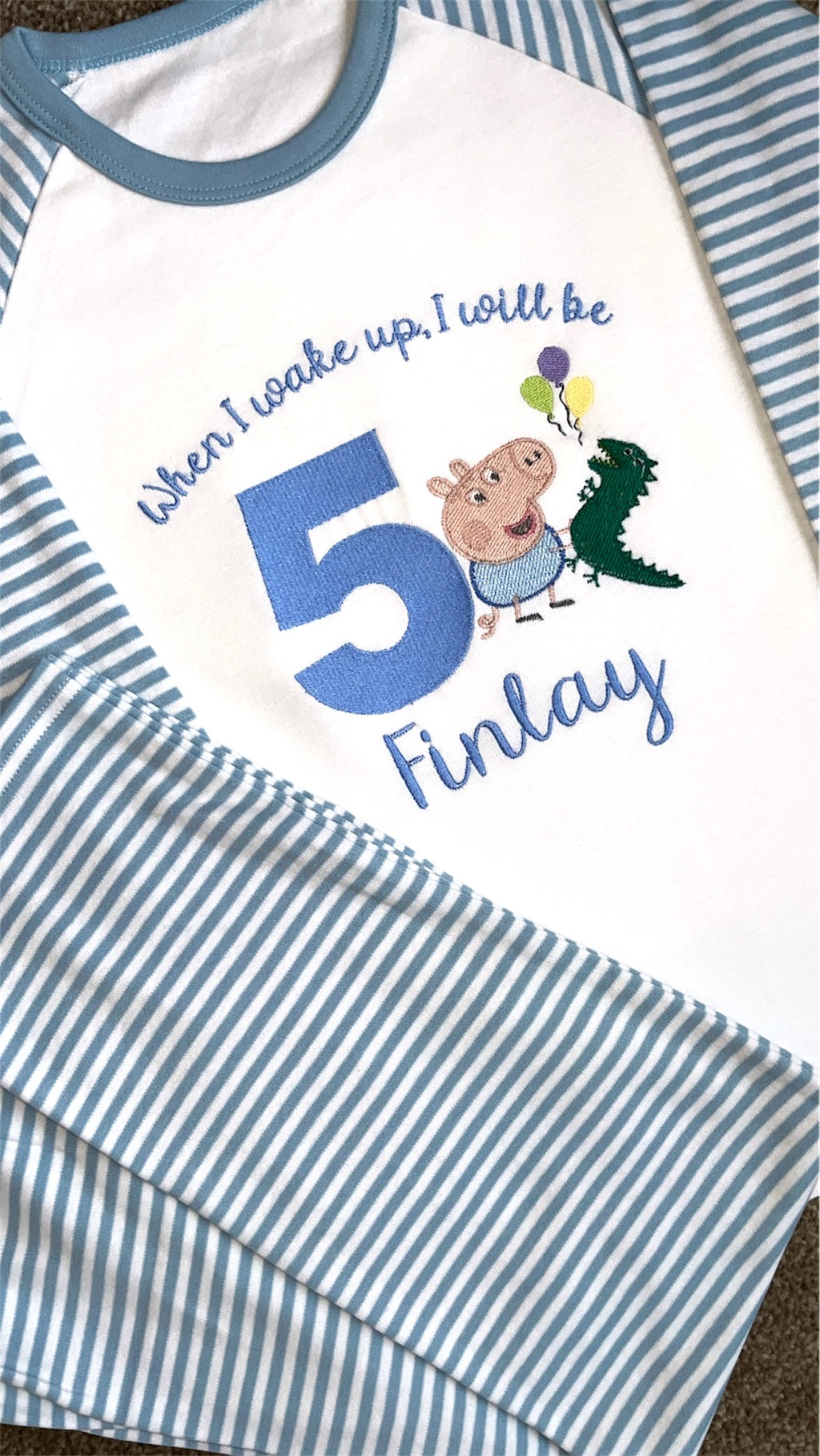 When I Wake Up I Will Be .. George Pig Birthday pyjama Set
