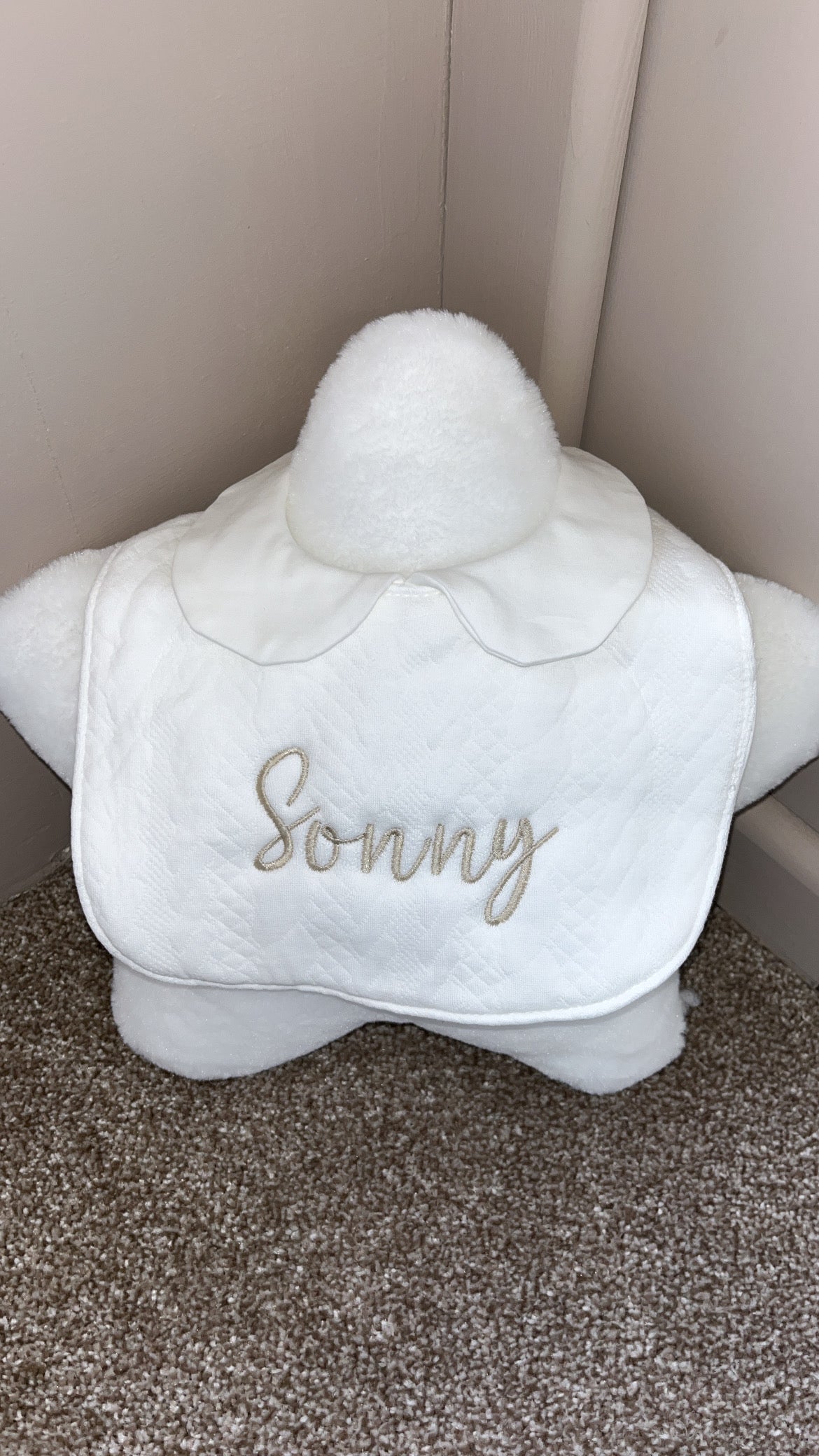 Quilted Baby Bib with Collar