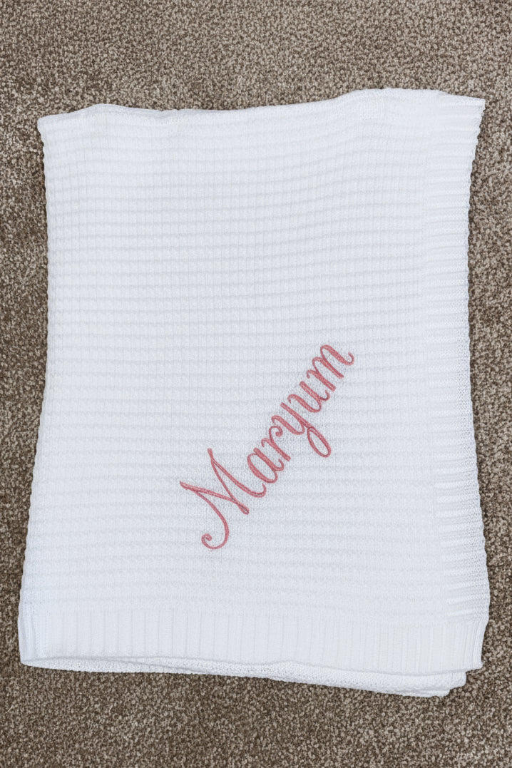 Cosy Waffle Knit Baby Blanket
