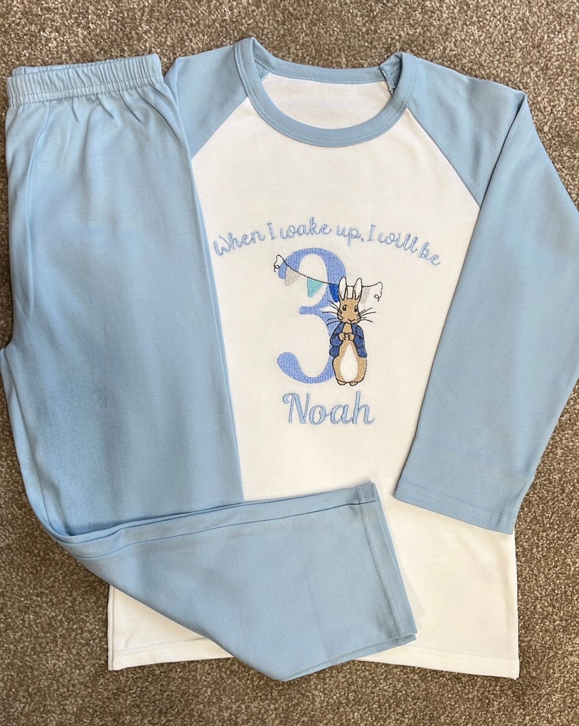 When I Wake Up I Will Be .. Peter Rabbit Birthday Pyjamas Set