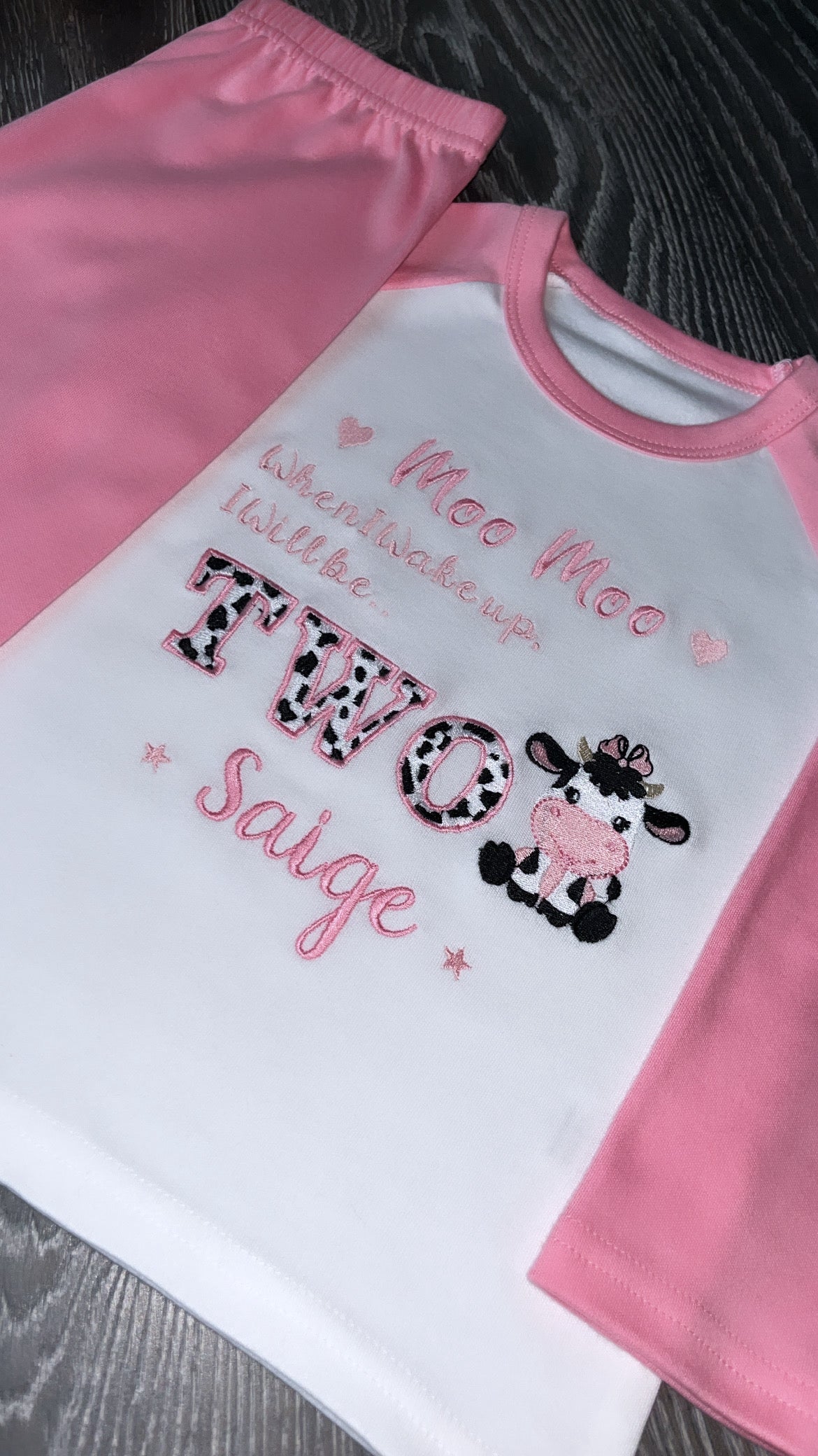 Moo Moo I’m TWO Birthday Pyjamas Set
