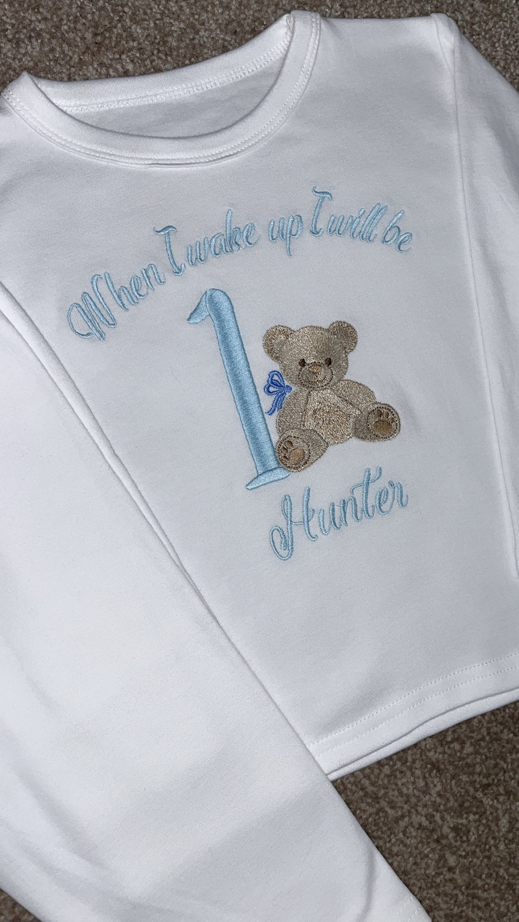 When I Wake Up I Will Be 1 Bear Birthday pyjama Set 🧸