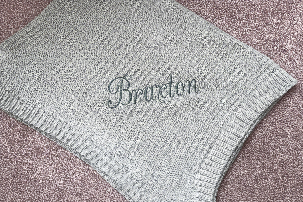 Cosy Waffle Knit Baby Blanket