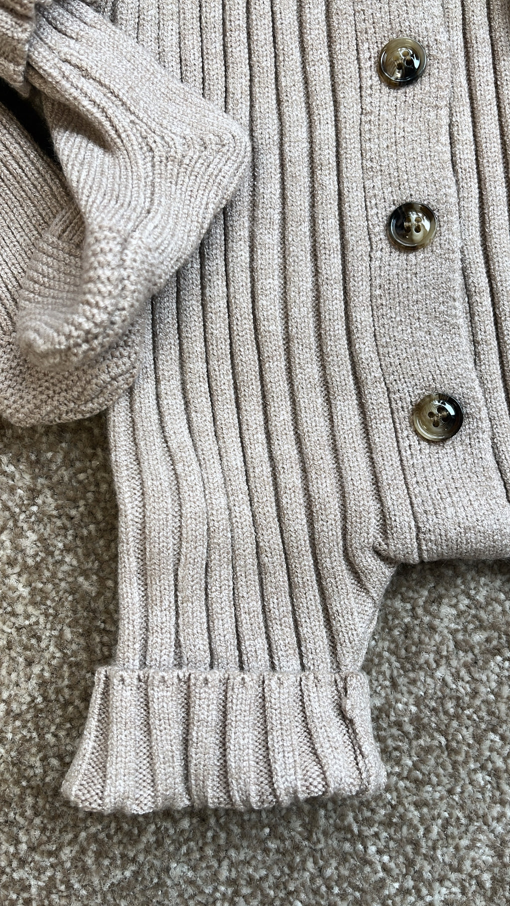 Ribbed Knit Romper Set with Hat & Booties