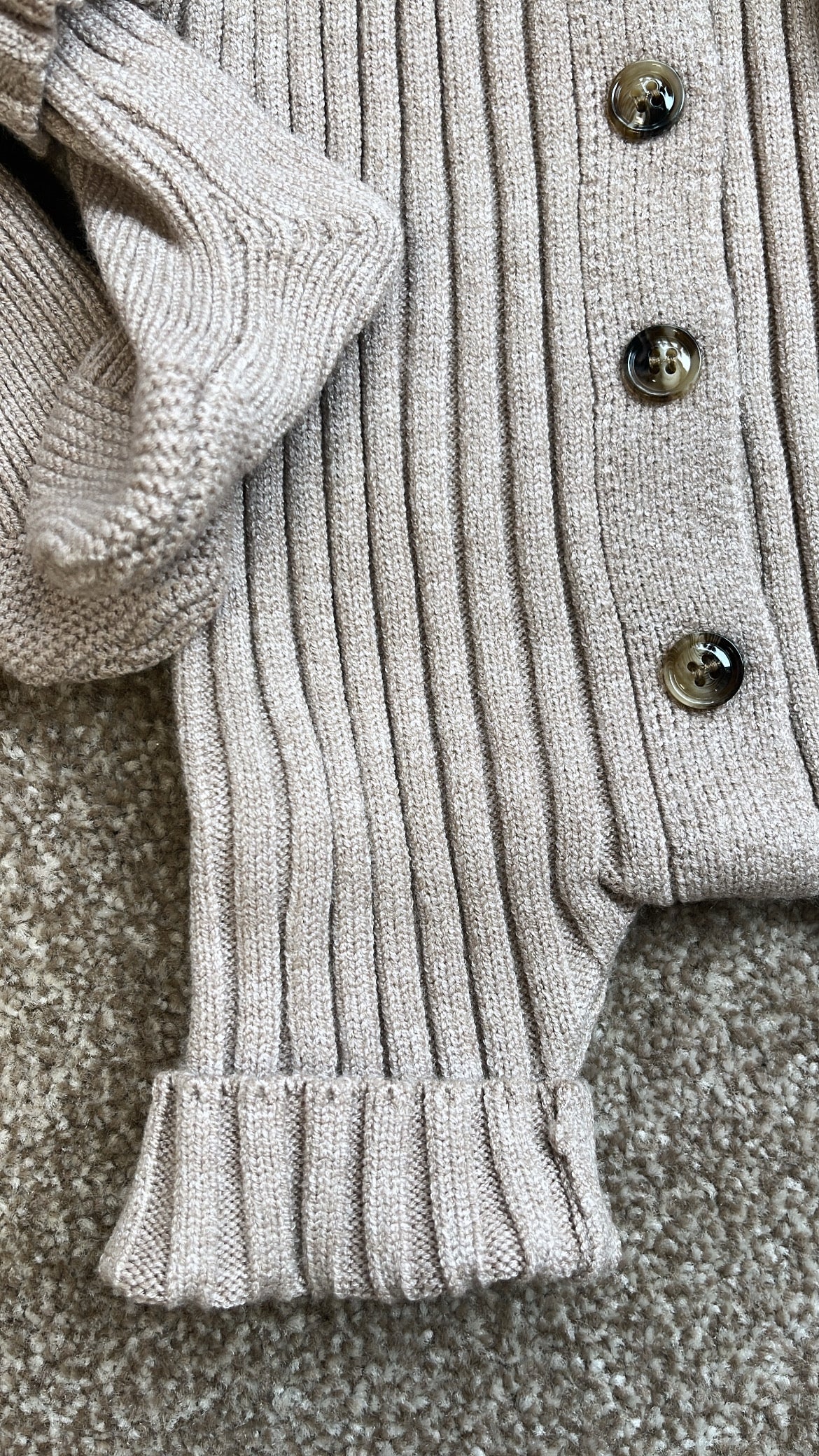 Ribbed Knit Romper Set with Hat & Booties