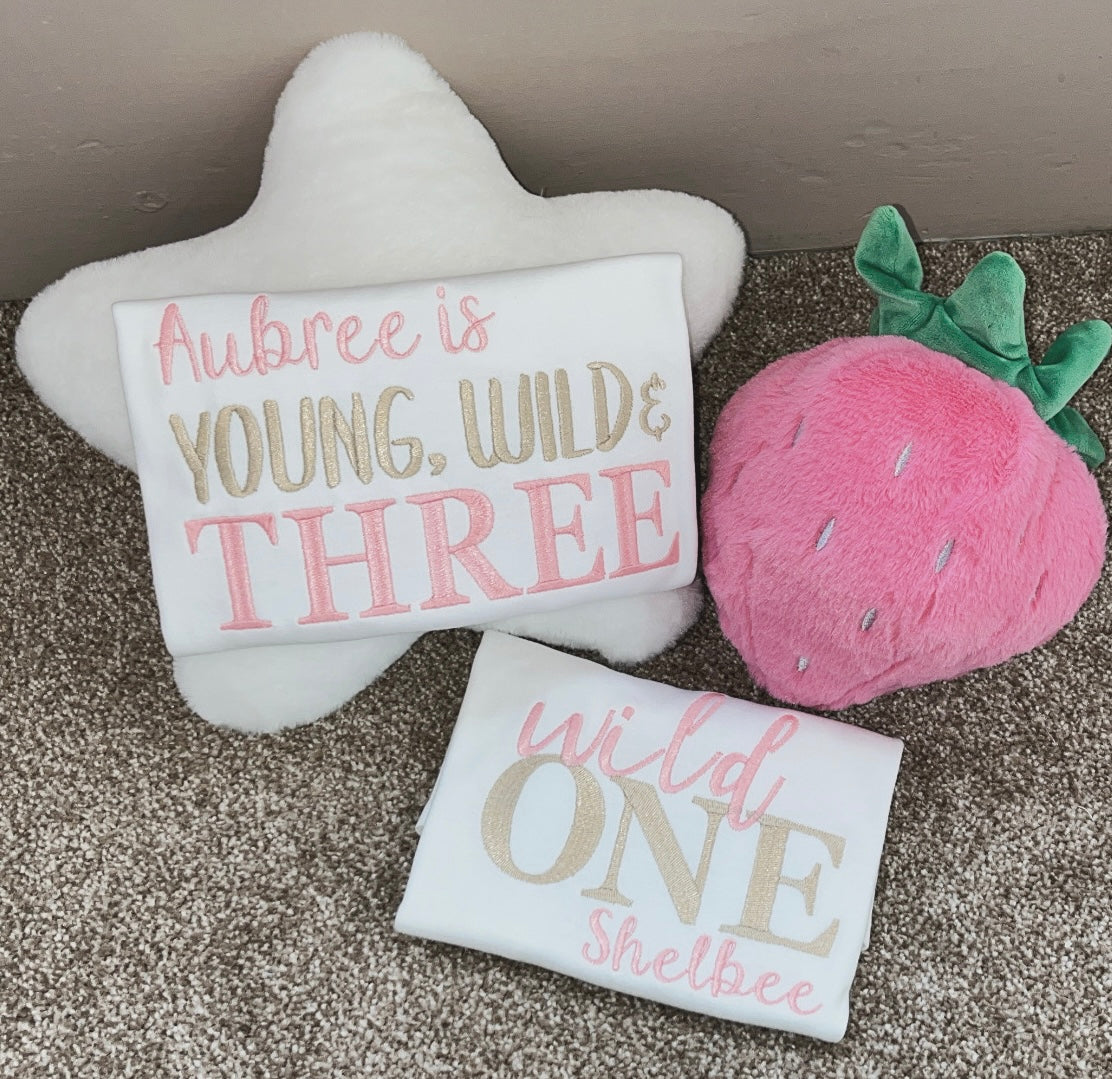 Young, Wild & Three - Birthday T-Shirt