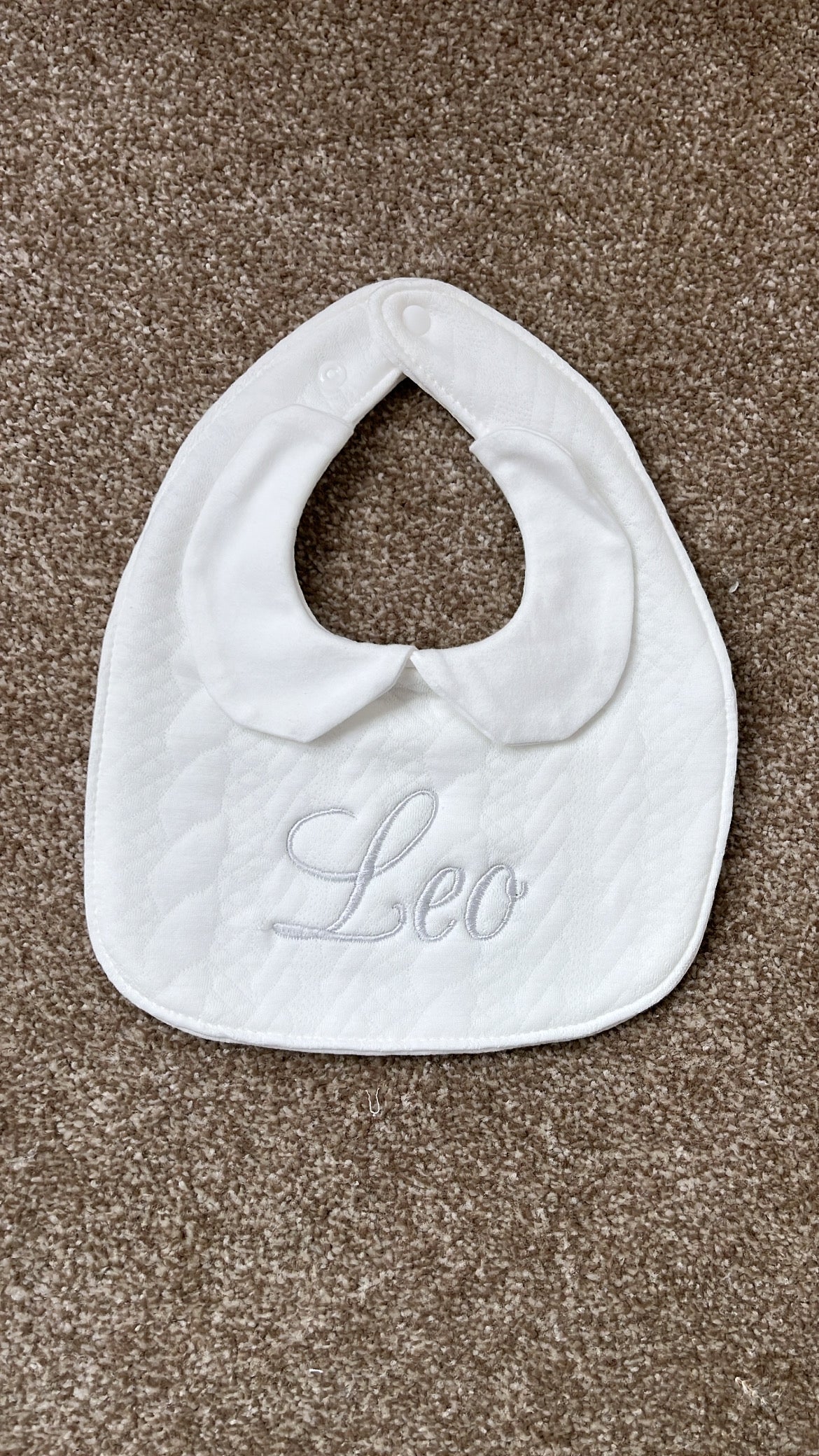 Quilted Baby Bib with Collar