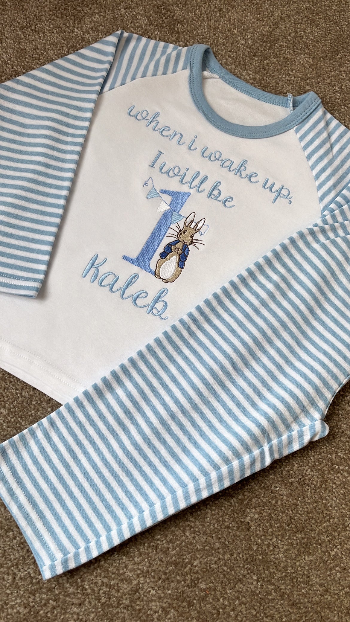 When I Wake Up I Will Be .. Peter Rabbit Birthday Pyjamas Set