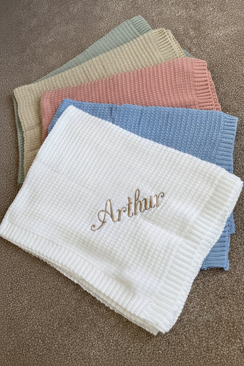 Cosy Waffle Knit Baby Blanket