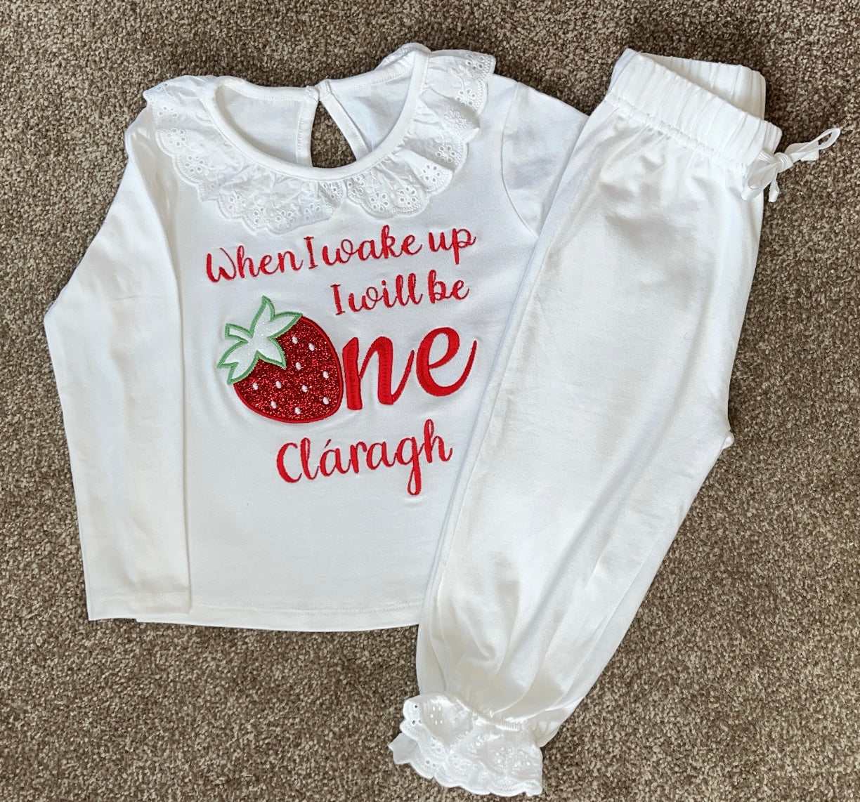 Berry 1st Birthday Frilled Pyjamas