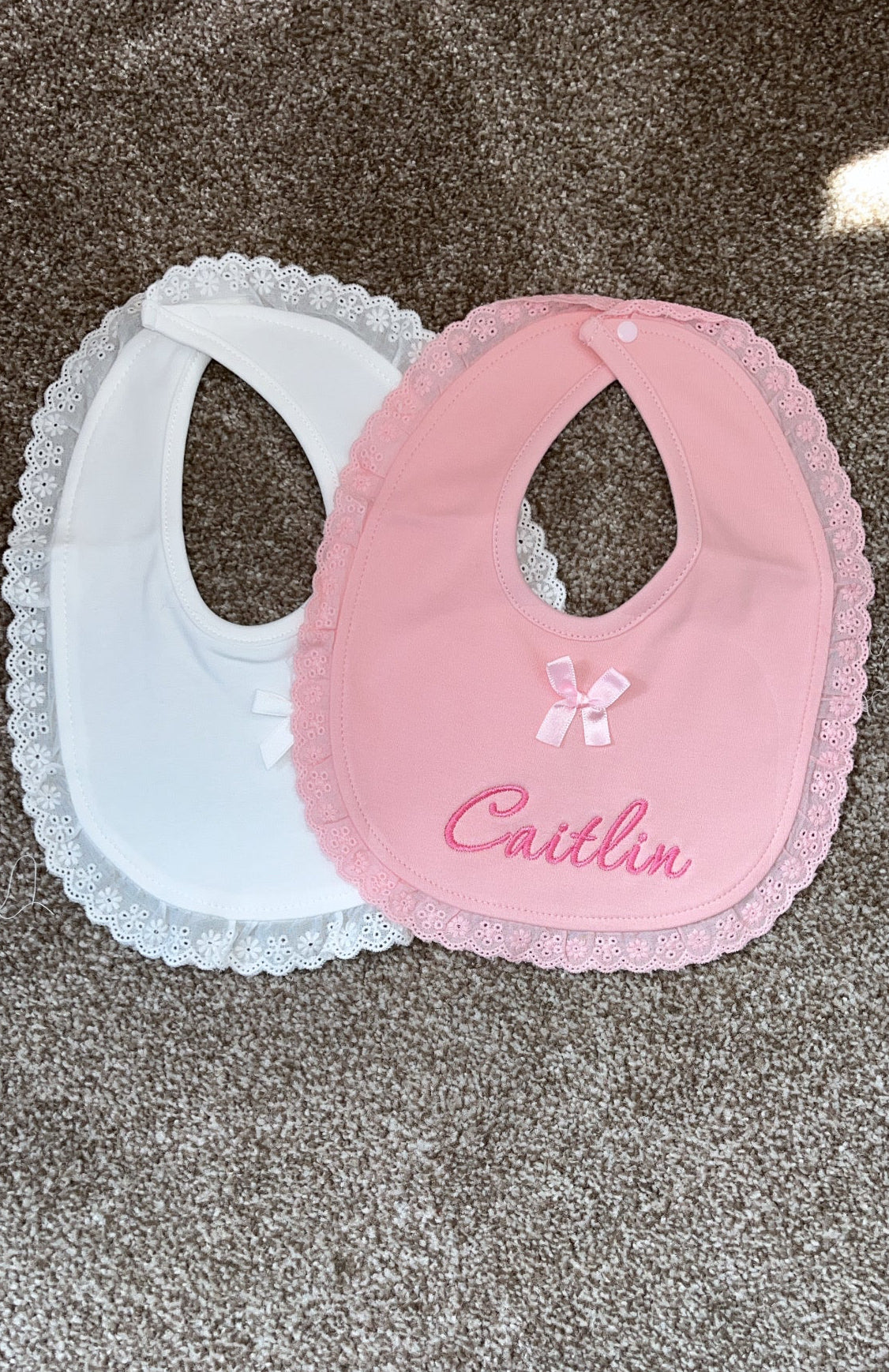 Scalloped Trim Bib with Bow