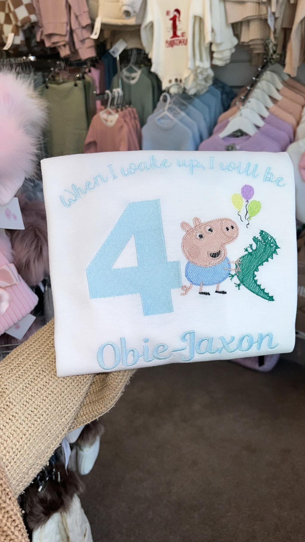 When I Wake Up I Will Be .. George Pig Birthday pyjama Set
