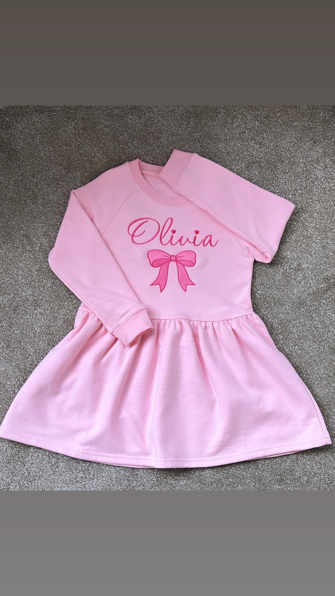 Name & Bow Sweater Dress
