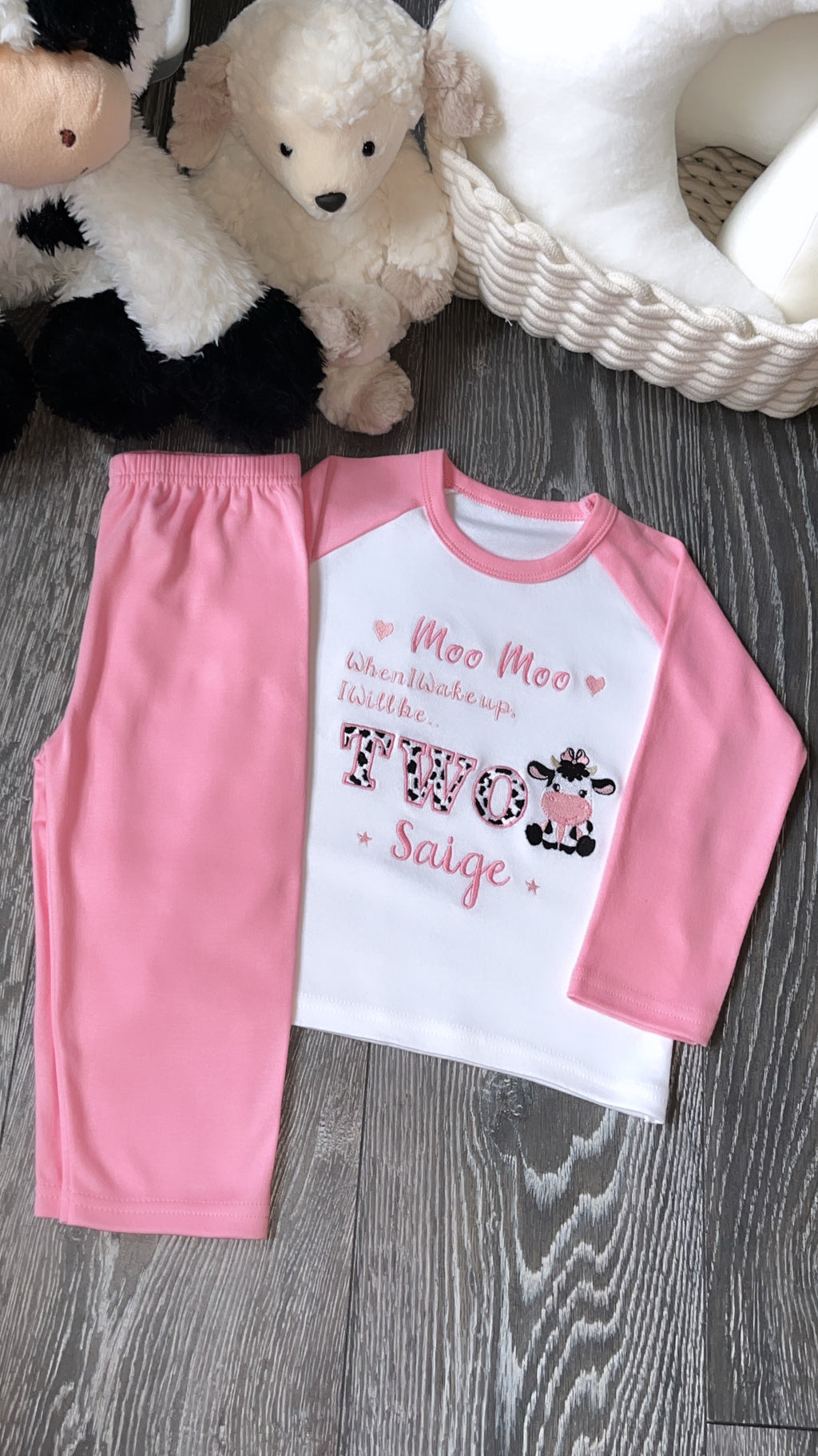 Moo Moo I’m TWO Birthday Pyjamas Set