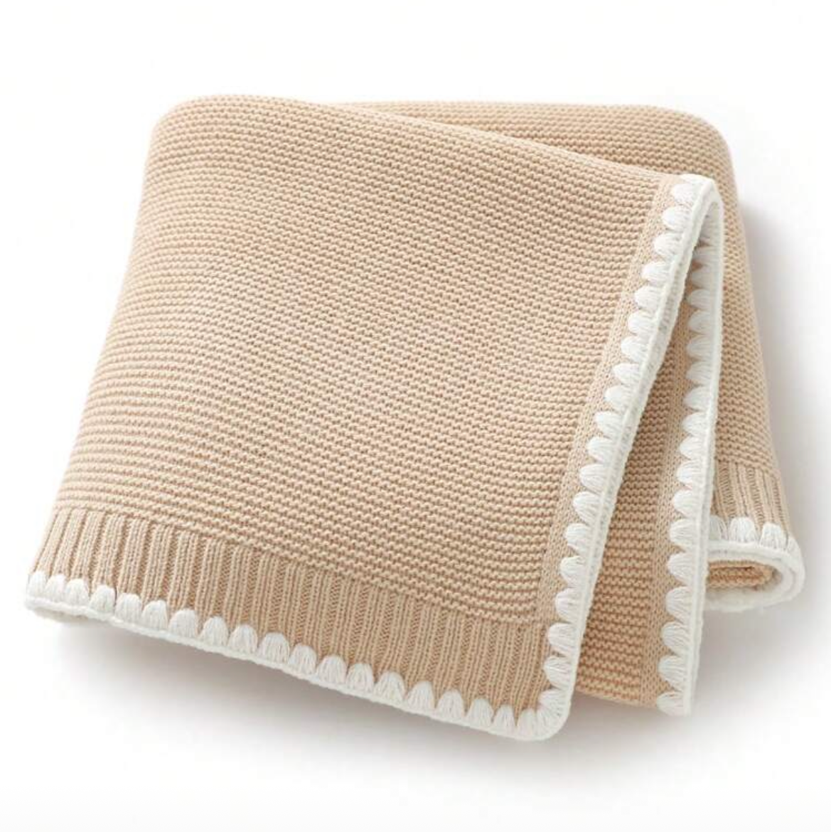 Scalloped Contrast Trim Blanket