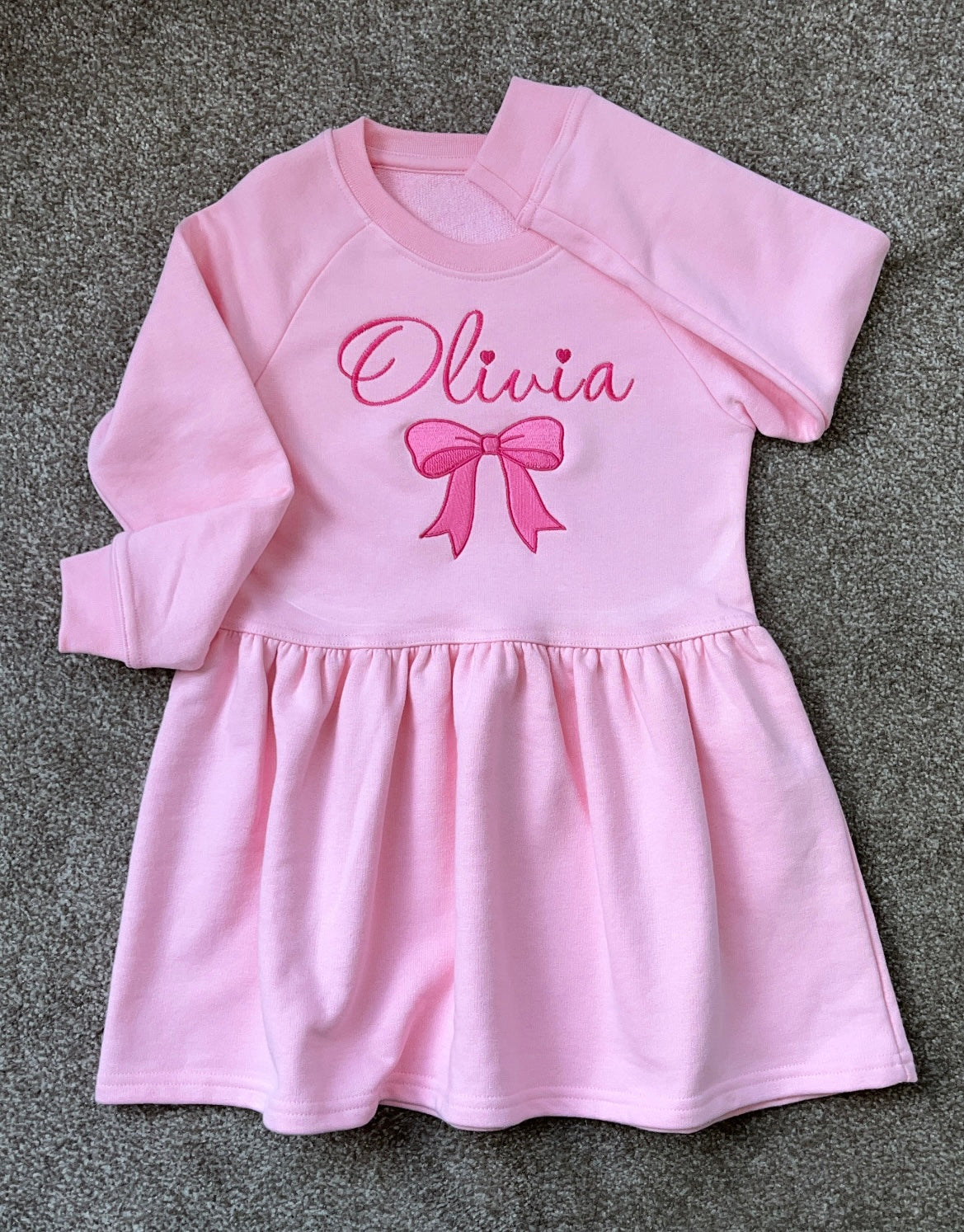 Name & Bow Sweater Dress