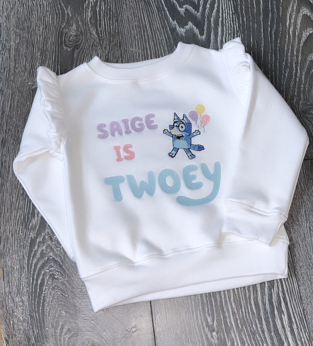 Bluey Birthday Frilly Sweatshirt