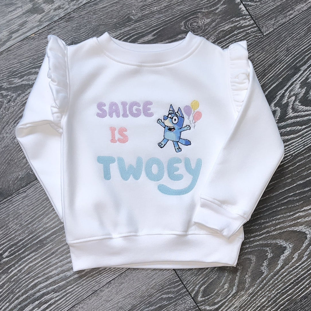 Bluey Birthday Frilly Sweatshirt