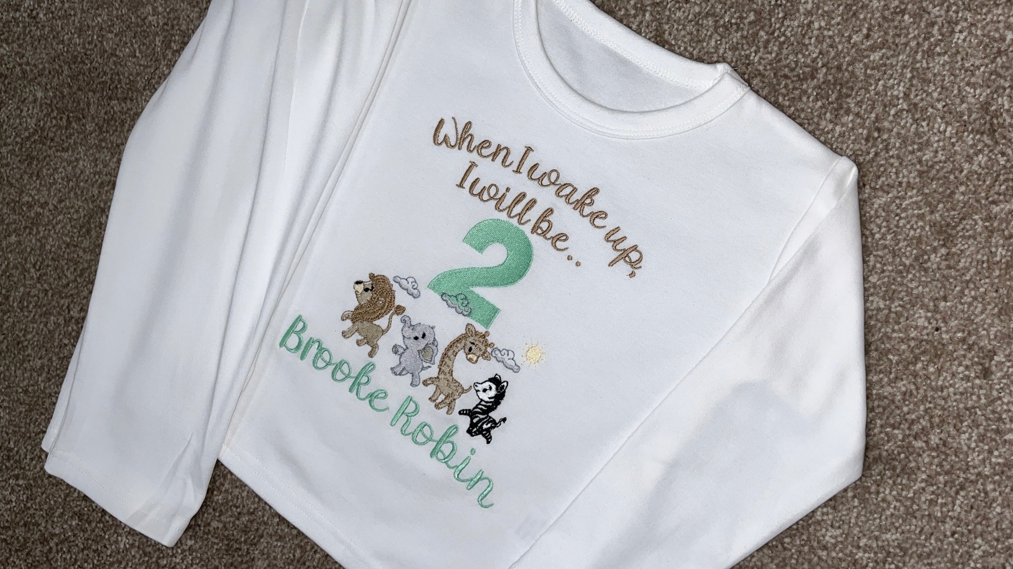 When I Wake Up I Will Be 2 Safari Birthday pyjama Set