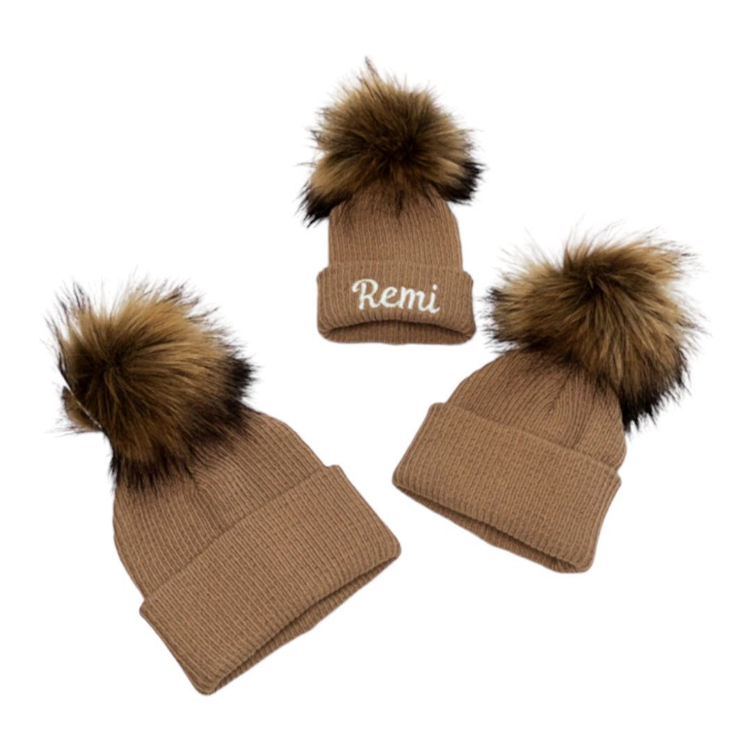 Ribbed Pom Hat