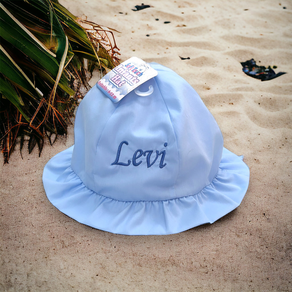 Sunhat with pleated trim