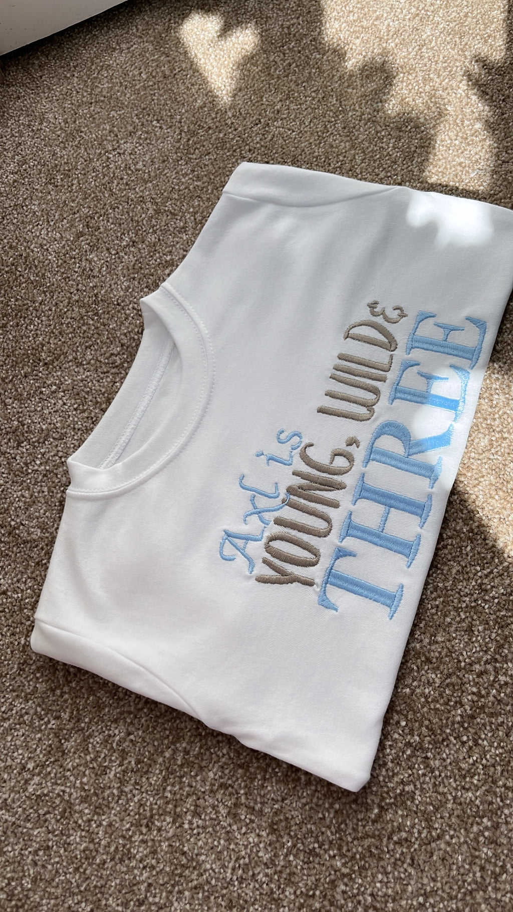 White with LAtte & Sky Blue