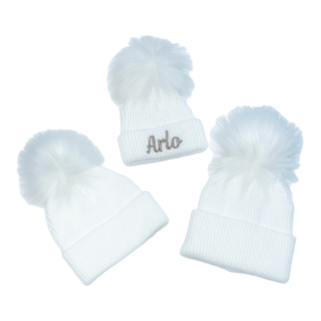 Ribbed Pom Hat