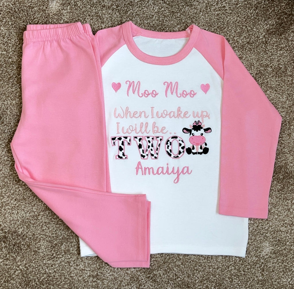 Moo Moo I’m TWO Birthday Pyjamas Set