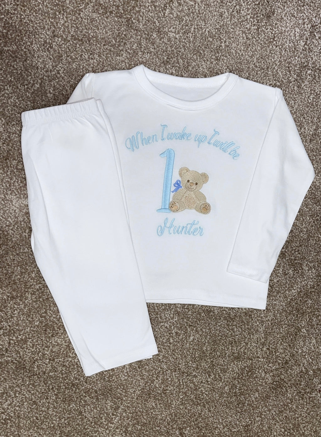 When I Wake Up I Will Be 1 Bear Birthday pyjama Set 🧸