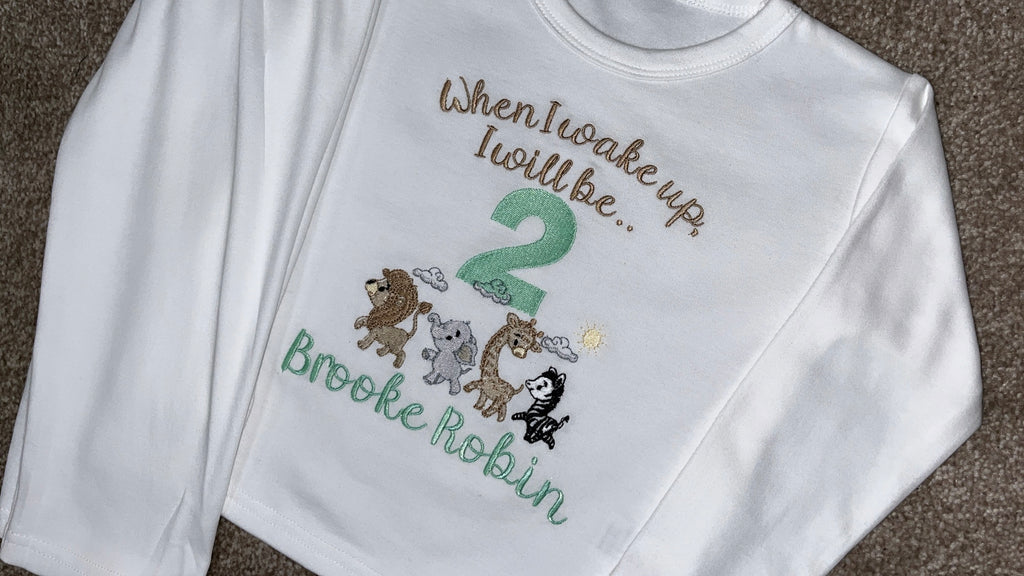 When I Wake Up I Will Be 2 Safari Birthday pyjama Set