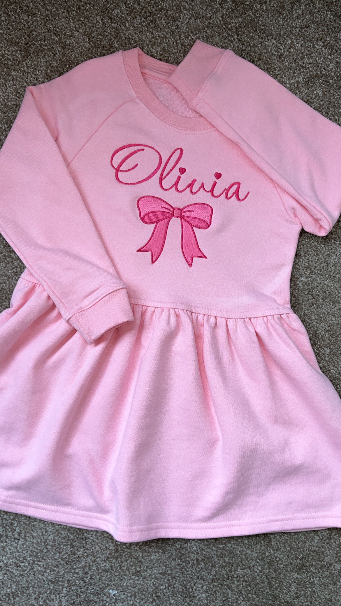 Name & Bow Sweater Dress