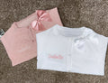 Cardigan with Collar Satin Bow