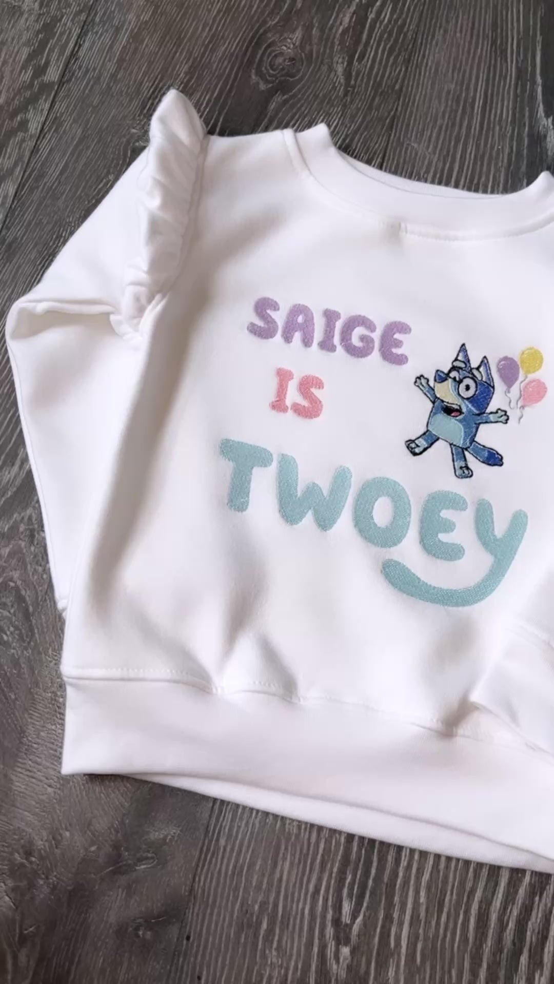 Bluey Birthday Frilly Sweatshirt